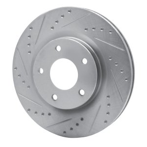 Chrysler SEBRING Brake Rotor (1) - Front Left - R1 Concepts - Drilled & Slotted - Silver - `07-`25